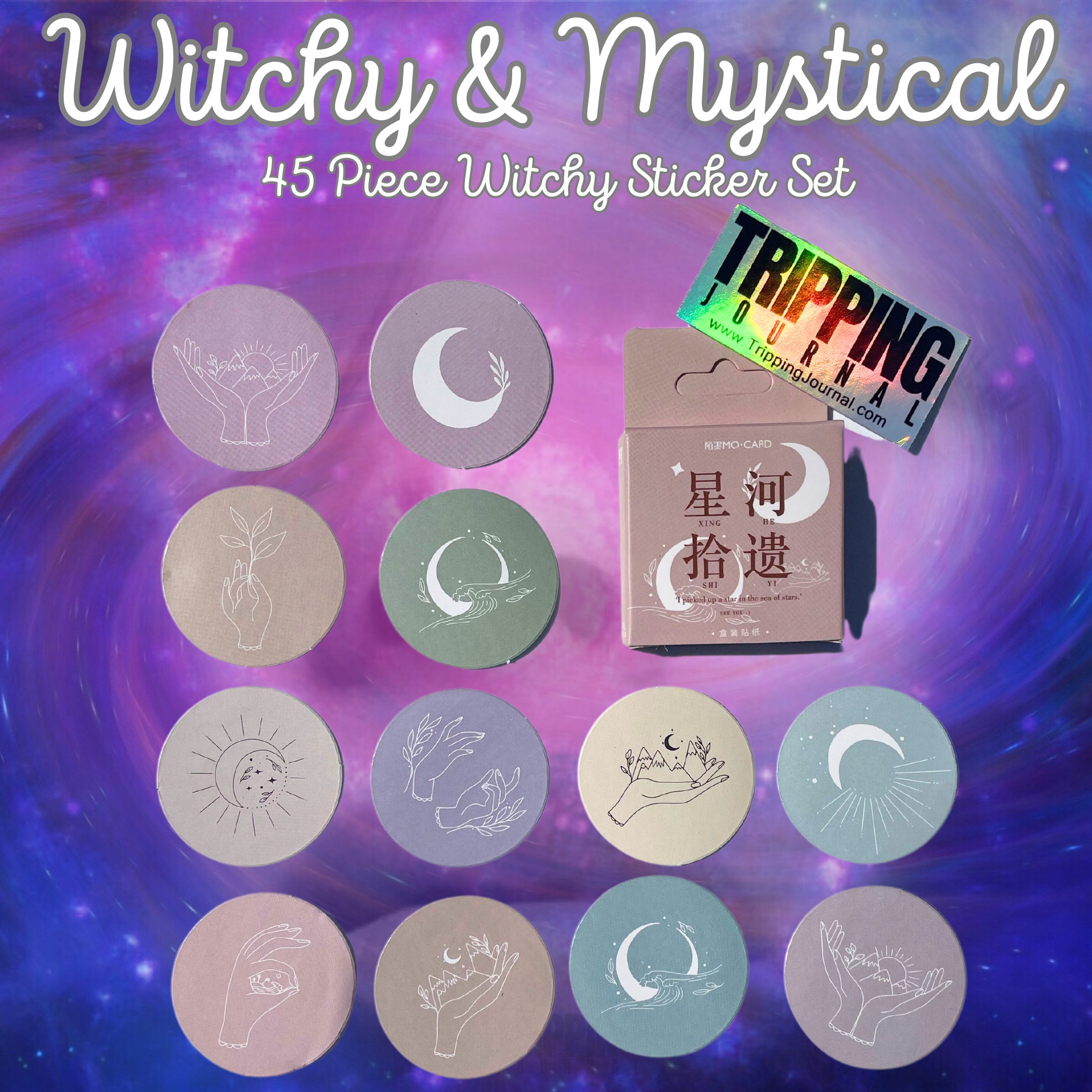 Witchy Digital Sticker Pack, Spiritual Stickers for Witchy Planner