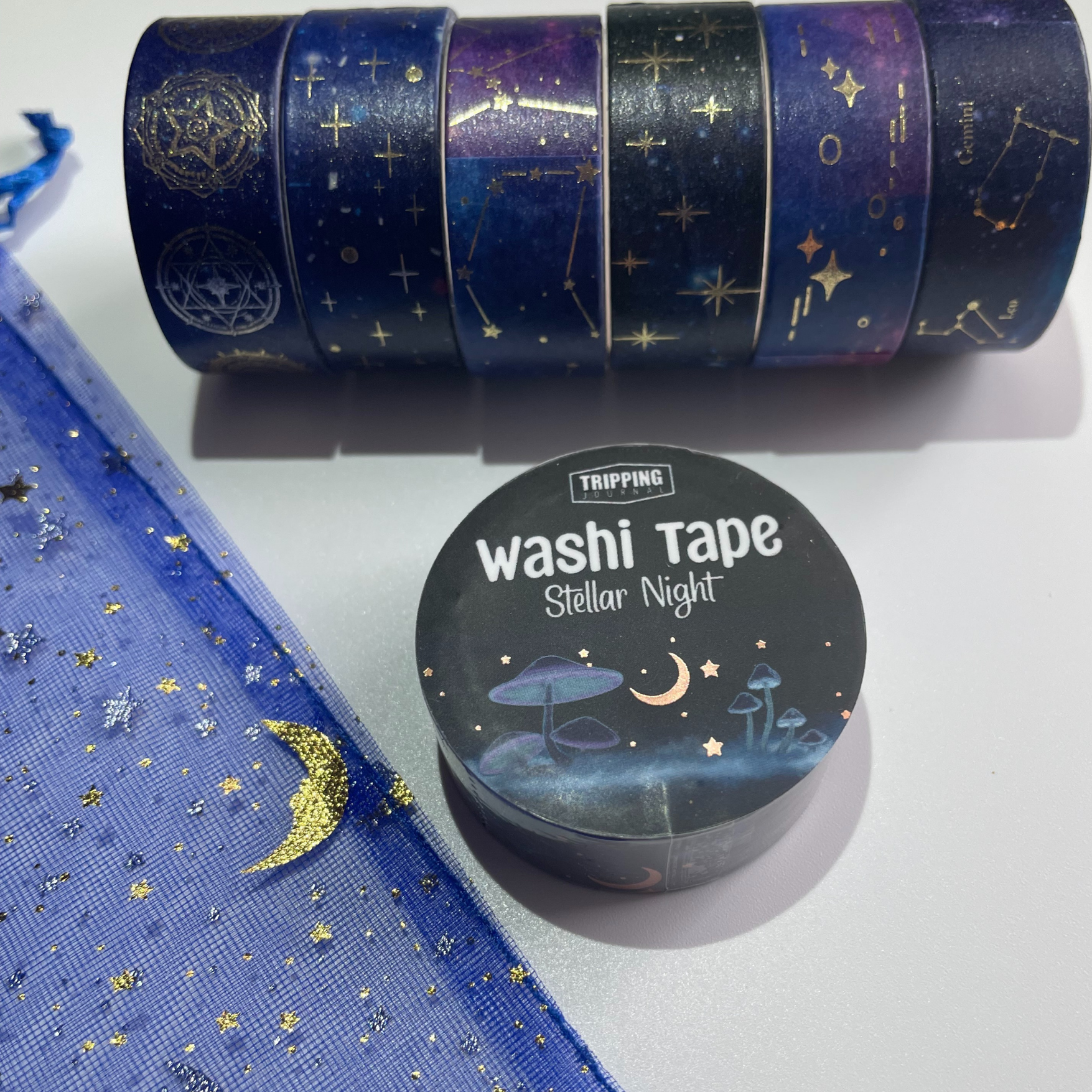 Magic Moon Holographic Silver Foil Washi Tape