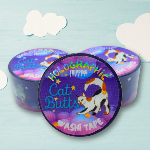 Holographic Cat Butts Washi Tape 🐈
