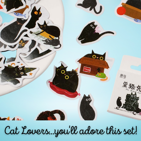 Mr. Black Cat: 46pcs Sticker Set 🐈‍⬛