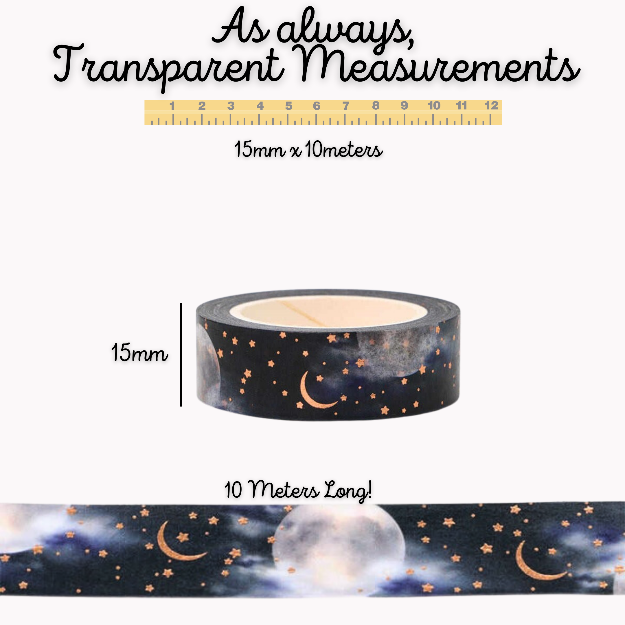 Boho Moon Phase Gold Foil Washi Tape – Lula Rocks